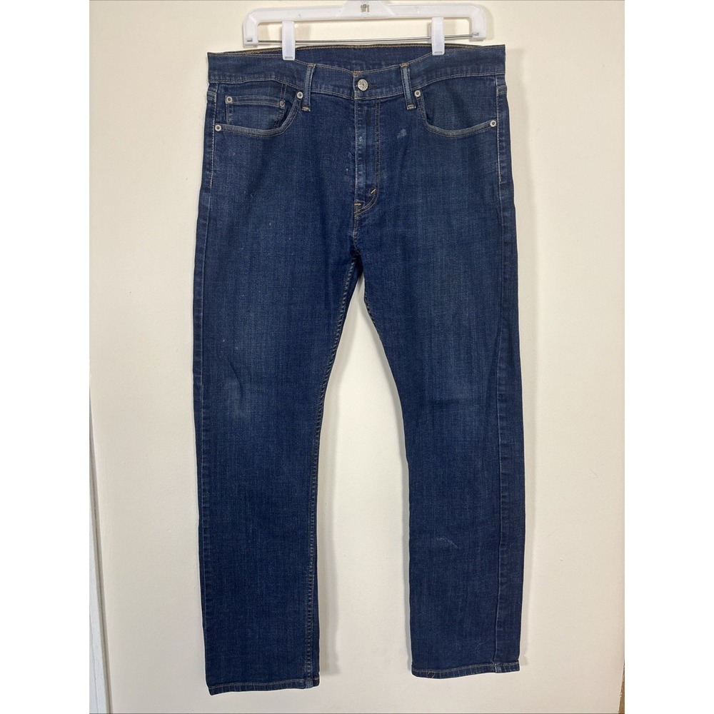 Levis 513 Jeans Mens 34x32 Blue Dark Wash Slim Straight Stretch Cowboy Denim Y2k